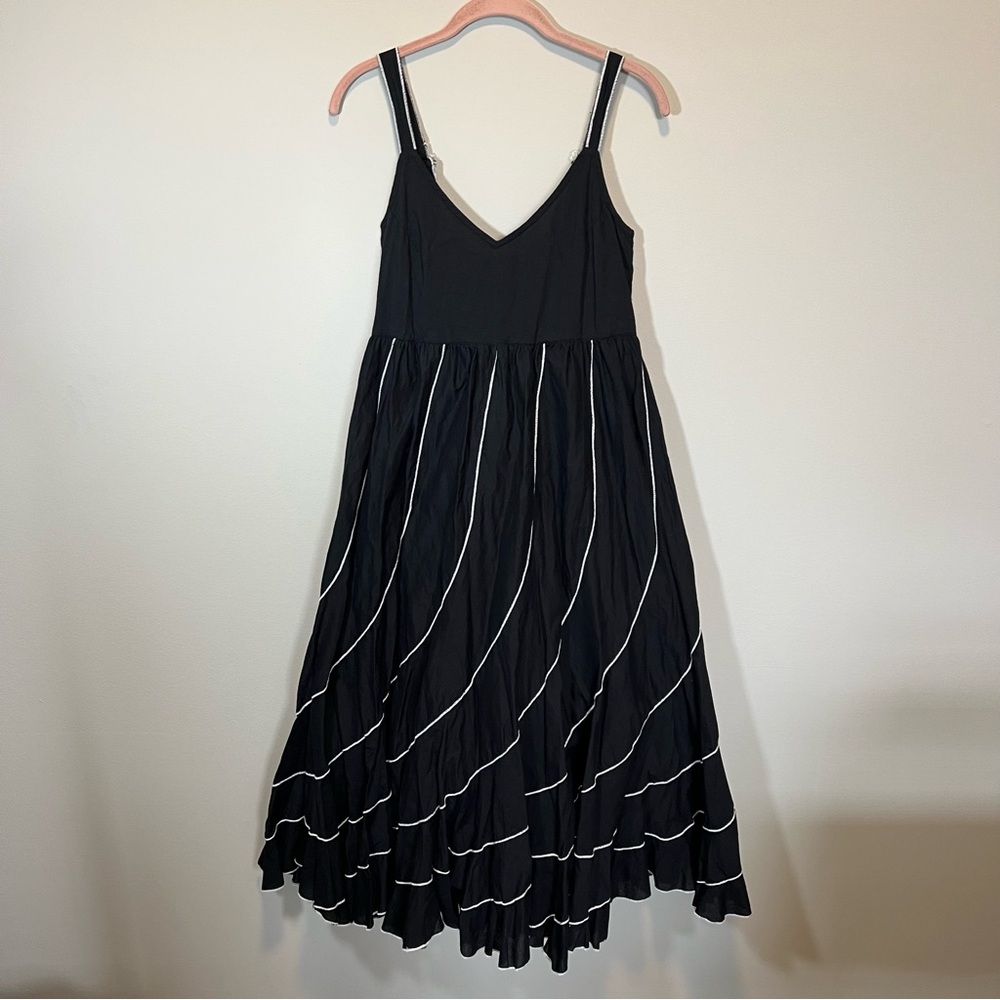 Silver Stream Women’s Black Cotton Midi Dress Small